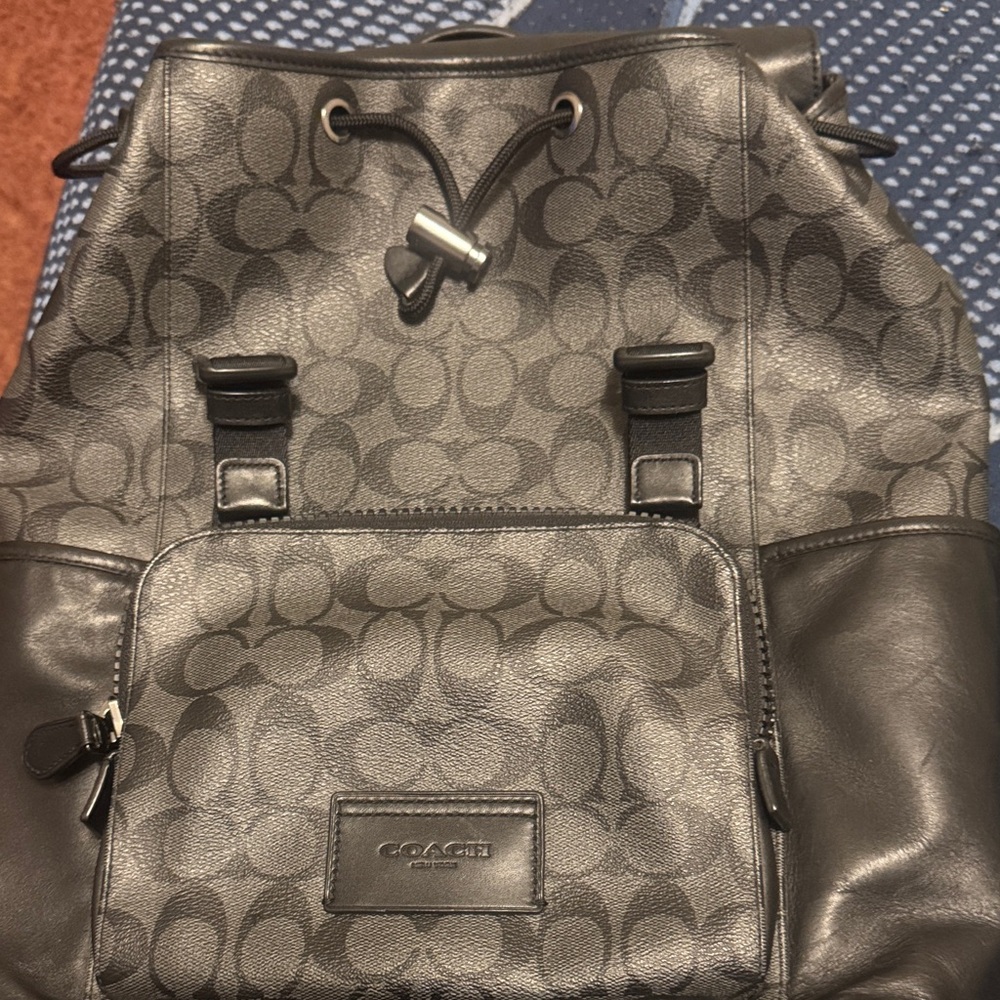 Coach Black and Gray Men's Backpack